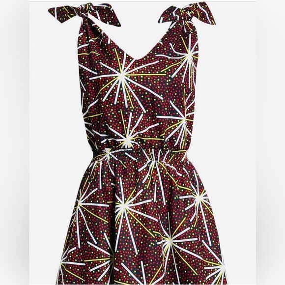 NWOT The OULA Company Abstract Print Cotton Tie Strap Fit&Flare Sundress size L - Picture 5 of 14